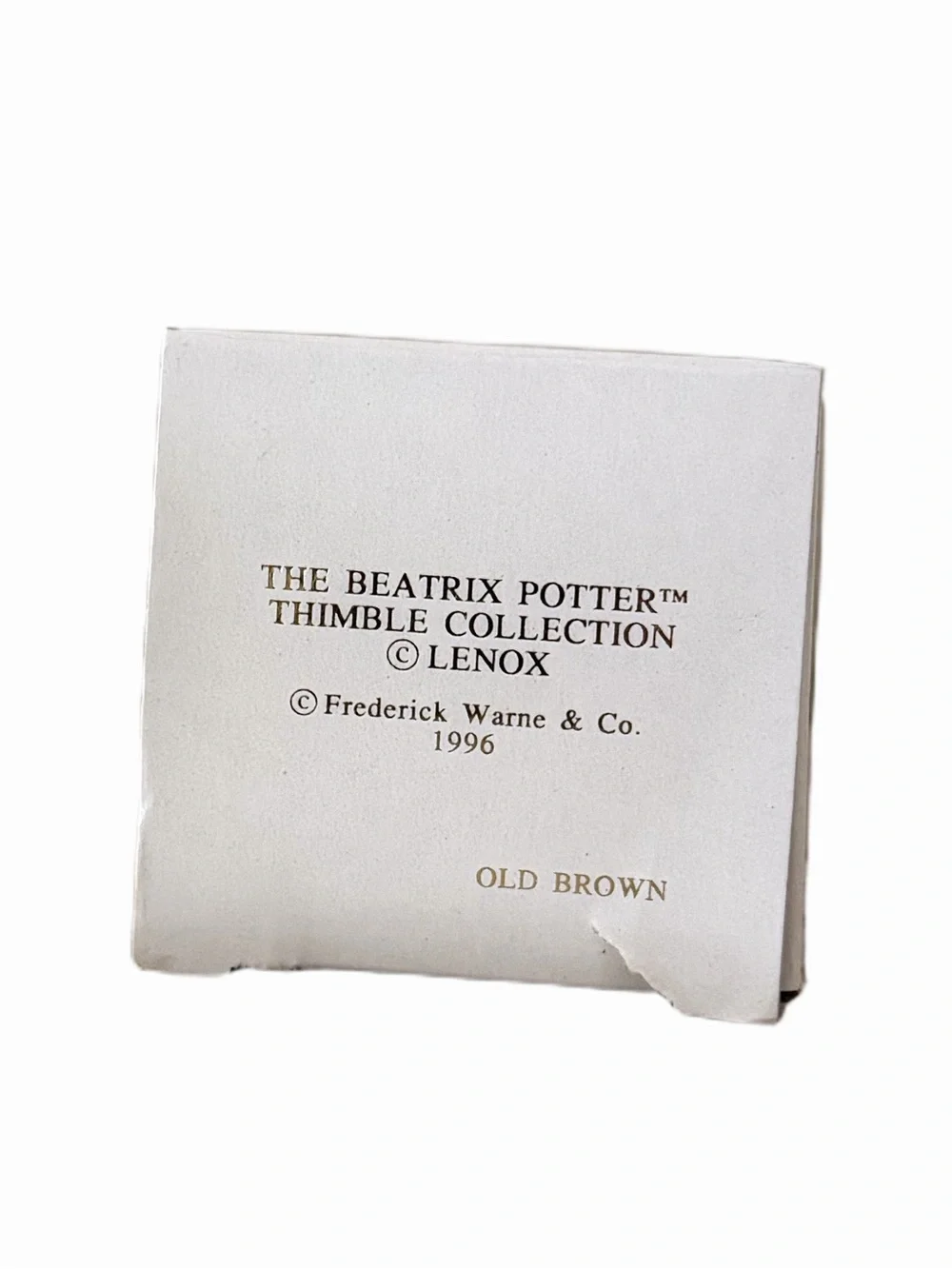 Lenox Beatrix Potter Thimble Collection “Old Brown” 1996